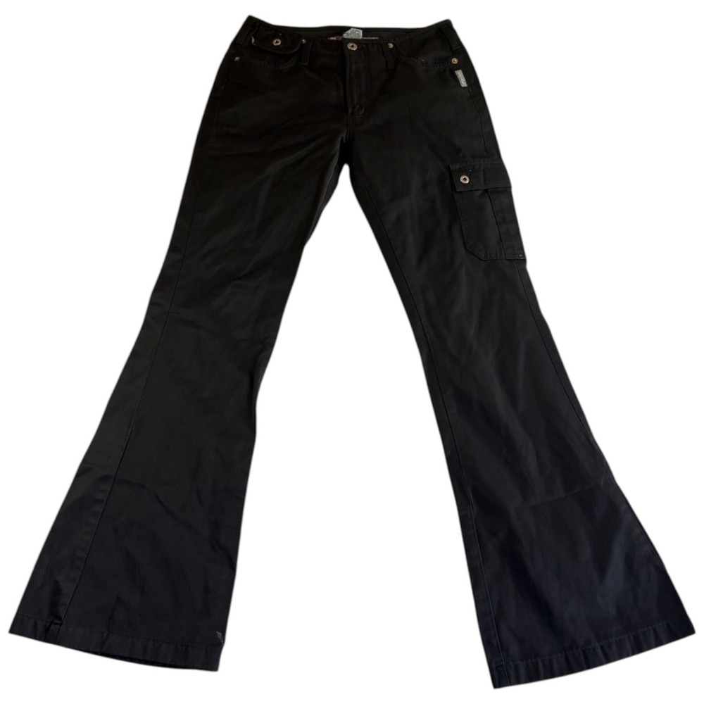 Silver Jeans Co. Flare Cargo Pockets Jeans Womens 30 Black Dark Wash Casual Wear